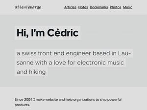 Screenshot of https://alienlebarge.ch/