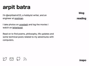 Screenshot of https://arpit.tk/