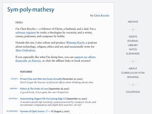 Screenshot of https://v5.chriskrycho.com
