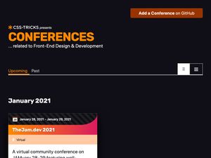 Screenshot of https://conferences.css-tricks.com/