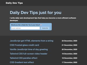 Screenshot of https://daily-dev-tips.com/