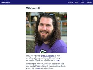 Screenshot of https://davepowers.me/