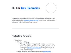 Screenshot of https://hire.treypiepmeier.com/