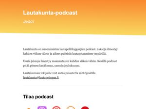 Screenshot of https://www.lautakuntapodcast.fi/