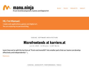 Screenshot of https://manu.ninja/