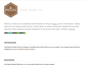 Screenshot of https://mochajs.org/