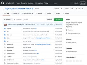 Screenshot of https://github.com/PolymerLabs/lit-element-starter-ts