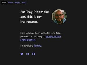 Screenshot of https://treypiepmeier.com/