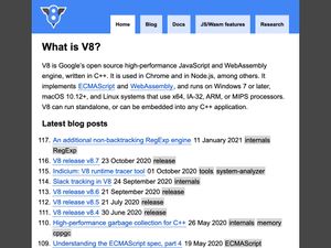 Screenshot of https://v8.dev/
